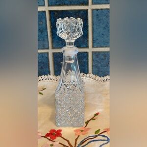 Small Crystal Cruet/Perfume Bottle with Crystal Stopper